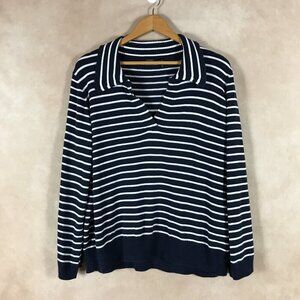ESMARA Long Sleeve Navy Striped Light Sweater XL 16-18